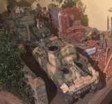 Honour Bound Gold Shermans on Diorama 1.jpg