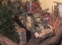 Honour Bound Gold Shermans on Diorama 5.jpg