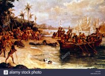 brazil-indian-waiting-for-conquistadors-landing-A37JNN.jpg