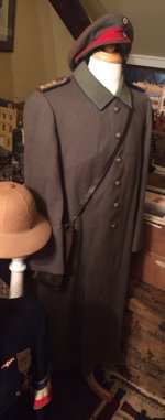 German FeldGrau Officer's Coat, Leather Pouch and Feldmutz Cap.jpg