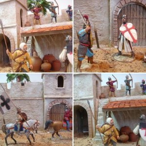 Matte painted figures from the crusades