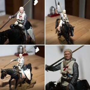 Andrea Miniatures Templar Knight on horseback c. XI  S8-F40 - 90 mm