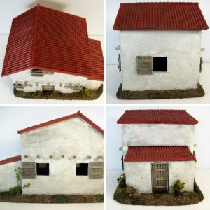 Scratch Built Spanish Roof Building