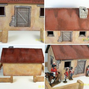 Scratch Built Spanish Tile Roof Building