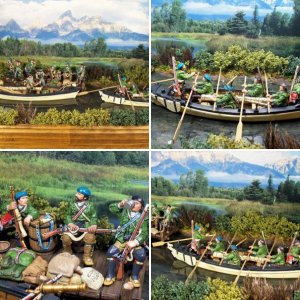 Roger's Rangers and Their Whaleboats Diorama...