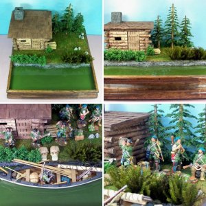 Whaleboat Cabin River Diorama