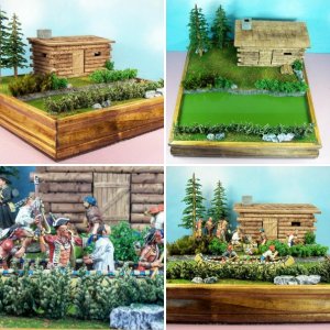 Log Cabin River Shelf Diorama