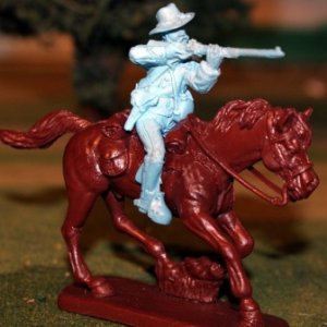 TSSD cavalryman firing carbine forward