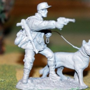 TSSD German with guard dog and drawn pistol