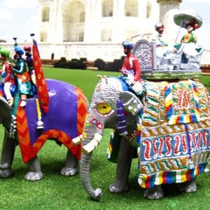 BG373, Elephant of the Maharaja of Kotah and BG346, Elephant and Standard Bearers from Kotah