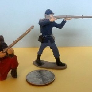 54mm Zouave Kneeling and Union trooper standing firing. 2 kits