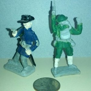 Confederate Officer and WW1 Brit. officer in a gas mask. 2 kits