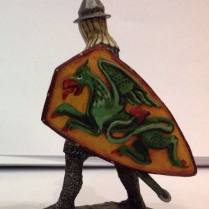 Publius Toy Soldiers PTS 5012 Byzantine Warrior 12th to 13th century with dragon on shield paint