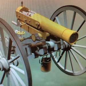 Resized Mountford gattling Gun on wheeled carriage proposed new Kit