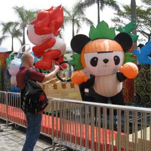 Pete checking out the 2008 Olympic Mascots in Hong Kong on our way to Patriot Models.  Hong Kong will be hosting several Olympic competitions as will 