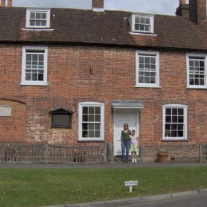 The Missus and daughter outside Jane Austen's house.