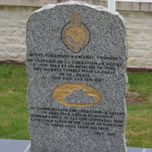 Memorial to Sherwood Foresters who liberated Bayeux on 7 June 1944.