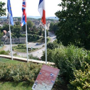 Normandy - Thury Harcourt, looking down over the town from the memorial plaque explaining the battle for liberation