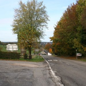 The edge of Butgenbach in the northern Bulge battlefield - this and the surrounding villages were defended stubbornly by the US troops and they effect