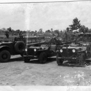 Recon pltn vech,,mounted 106 mm recoiless, bunker in background and this place hard hit on occasion.