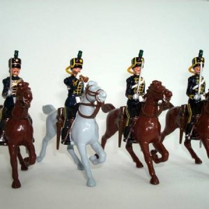 18th Hussars Queen Mary's Own. This set is a bit special to me. Started life as 13th Hussars from Dennis Britains Centenary issue, but thanks to Jeff'