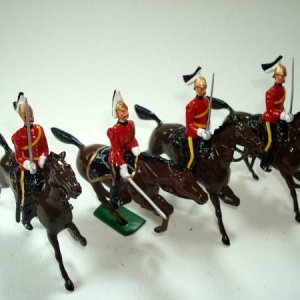 Old Britains original. 7th (The Princess Royal's) Dragoon Guards. The three Troopers started life as the Canadian Governor-General's Horse Guards Brit