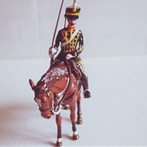 Yeomanry Miniatures # C 10. 3rd  Kings Own Hussars. This comes as a two piece set. This model was designed by Alan Caton.