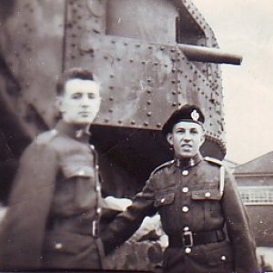 Taken at Bovington Camp outside the Tank Museum. Myself on the left at 16 years old, with a good friend of mine Jeff Strong, think the Tank behind was