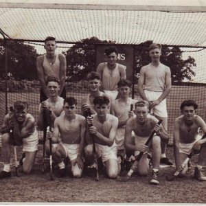 Tunis Troop Hockey Team Bovington. Me kneeling in Centre front row, always thought Hockey was a girls game until I joined up, how wrong can you get. C