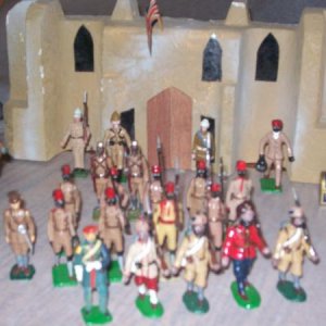 Some middle eastern parade types,,some castings-conversions of my own,old britains,johillco, a few others,restored camel corps