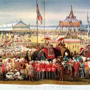 An illustration showing the imperial durbar (ceremony) in 1877
(By permission of The British Library, J /9057il)