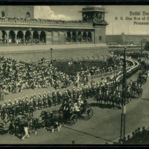 Coronation Durbar, Delhi - H. H. the Rao of Cutch in State Procession.