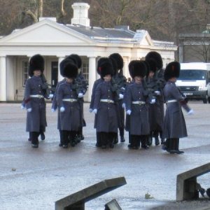 Changing of the Guards - The New Guard gets ready to replace the Old Guard, accompanied by a regimental band.