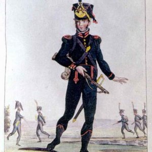 Chasseur-Carabinier 
The Pinhas Uniform Plates of the Westphalian Army: 1811 - 1812
The Infantry (Plate Number 23 - 9.5.1811)