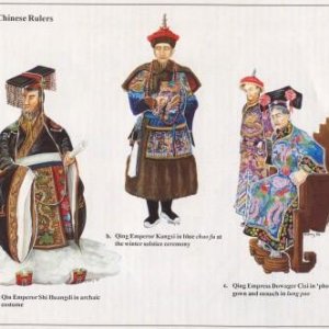 Chinese Costumes as worn by the Emperors -These illustrations were published in Ancient Warrior Vol 1:Winter 94/95, Montvert Publications.