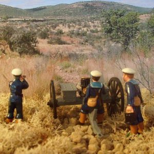 ZULU WAR   NAVAL BRIGADE GATLING GUN PRACTICE