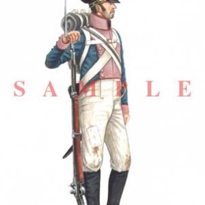 A Bavarian Grenadier of the 5. Line Regiment (von Preysing) 1809. He is wearing the distinctive ‘Raupenhelm’ a tall leather crested helmet that replac