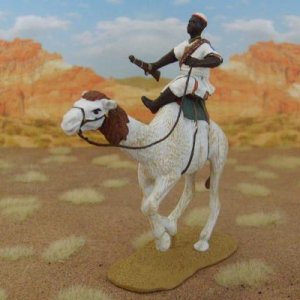 TROPHY   EGYPT and THE SUDAN   BLACK JIADIA WARRIOR ON CAMEL