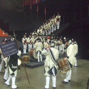 Middlesex County Volunters Fifes and Drums getting ready for there picture.One of the best bands ever.They made the show for me.Check them out on yout