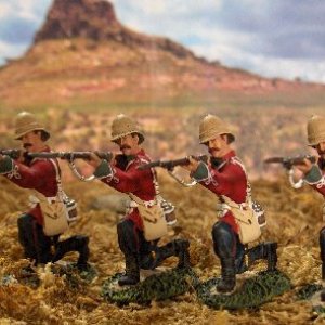 4 Figures made up from Set 20018 British 24th Foot Kneeling Firing #1