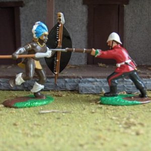 Set  HZ3A  Private Lunging with Rifle At A Zulu with an Assegai (2003) $60