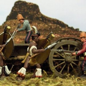 Set WZW.1 Wagon 2 Zulus and 2 24th Foot fighting ( 2 Sets) $108.00 per set