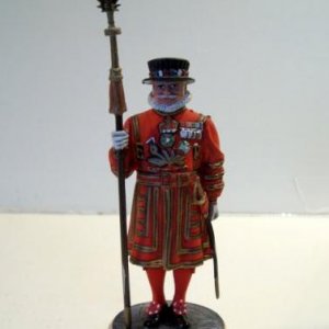 Chas Stadden model # 60.  Yeoman Warder. The Pike is removable for packing purpose.
PAINTER: Mrs KANTA DARBI. MARK= K IN A HALF CIRCLE. ++