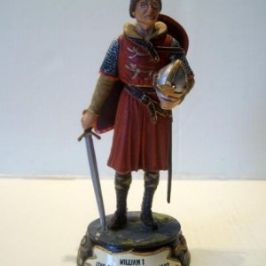 Chas Stadden # 211. William The Conqueror 1066-1087. This model is the King piece in the Chess set "The Tower Of London" and sits on a white base show