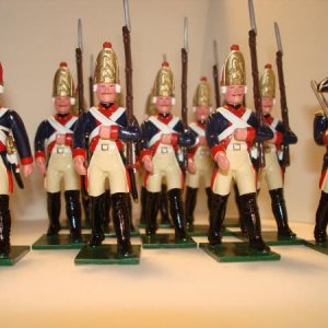 Soldiers Of the World: 12 Hessians marching including a NCO & Officer