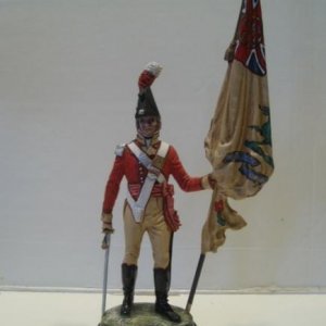 Chas Stadden # 24. Regimental Colour 3rd (East Kent) Regiment The Buffs -1811. This is the second issue of this model showing the Ensign with two cros