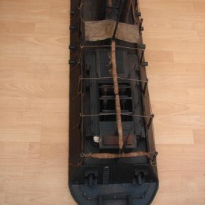 DSC05372.USS.CAIRO Union Ironclad Riverboat.
Overview from the stern, part awning, awning center rail and steering rudder mechanism