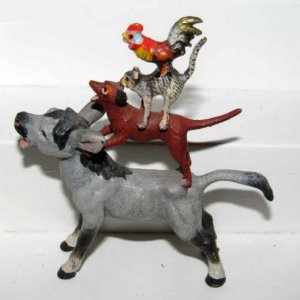 Town Musicians of Bremen (painted bronze)