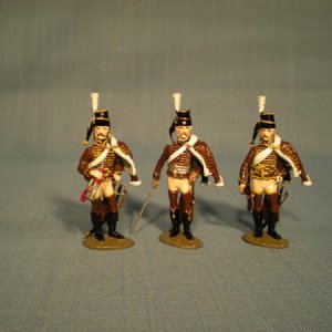 A trumpeter, officer and a hussar of General von Werner's Regiment, called the "Brown Hussars", from the color of their jackets.  They were also calle