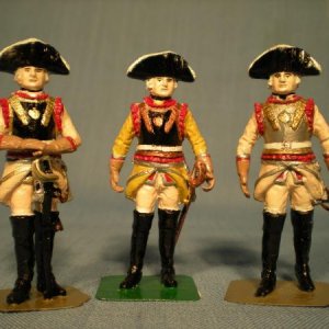 Three Kürassier officers, from left to right, from the Regiment Gens d'armes (Nr. 10), Regiment Prinz von Preussen (Nr 2) and the Gardes du Corps (Nr 